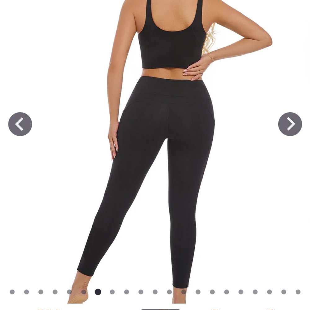 Sleek black Pure Woven Bamboo active top size L - Picture 2 of 4